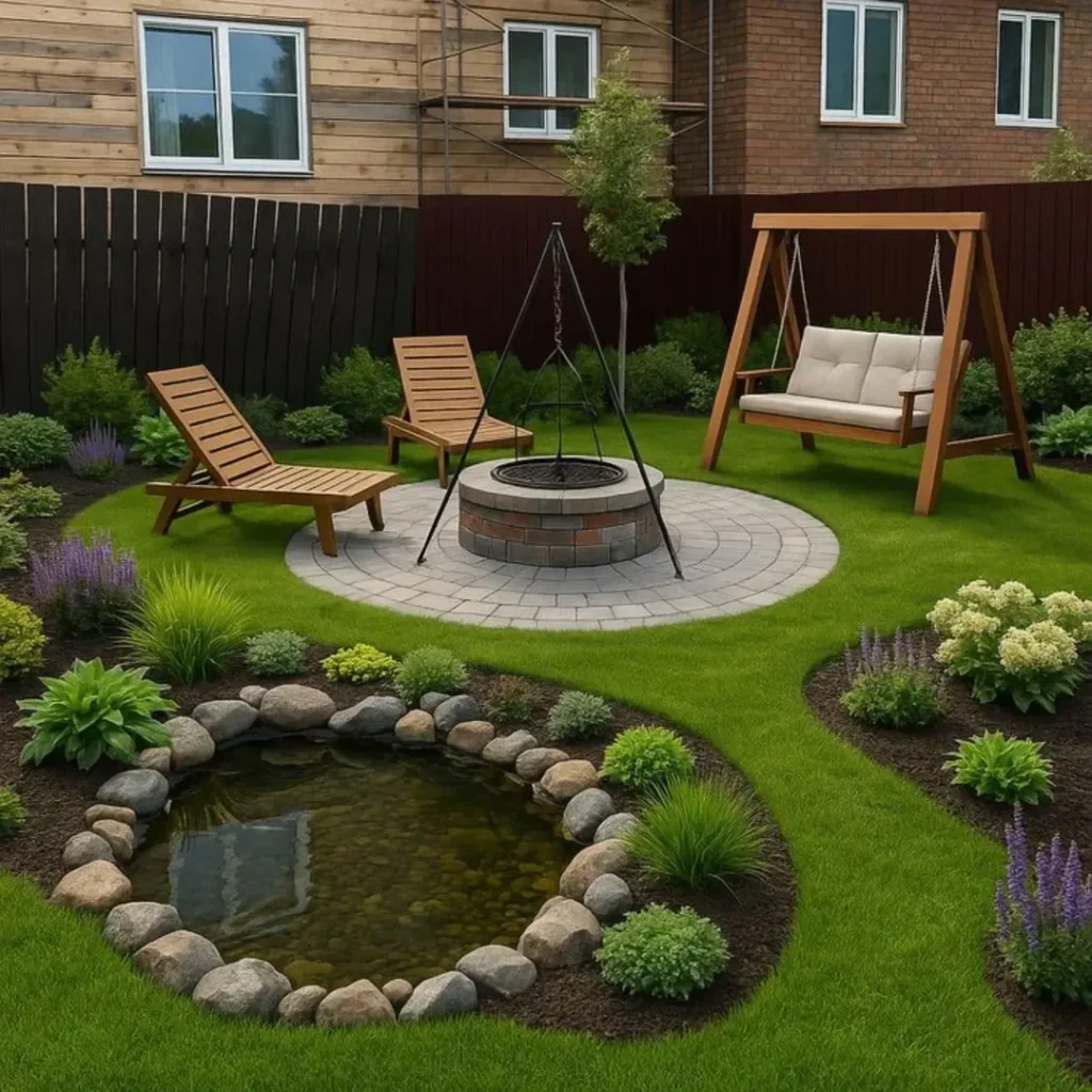 patio furniture with fire pit garden