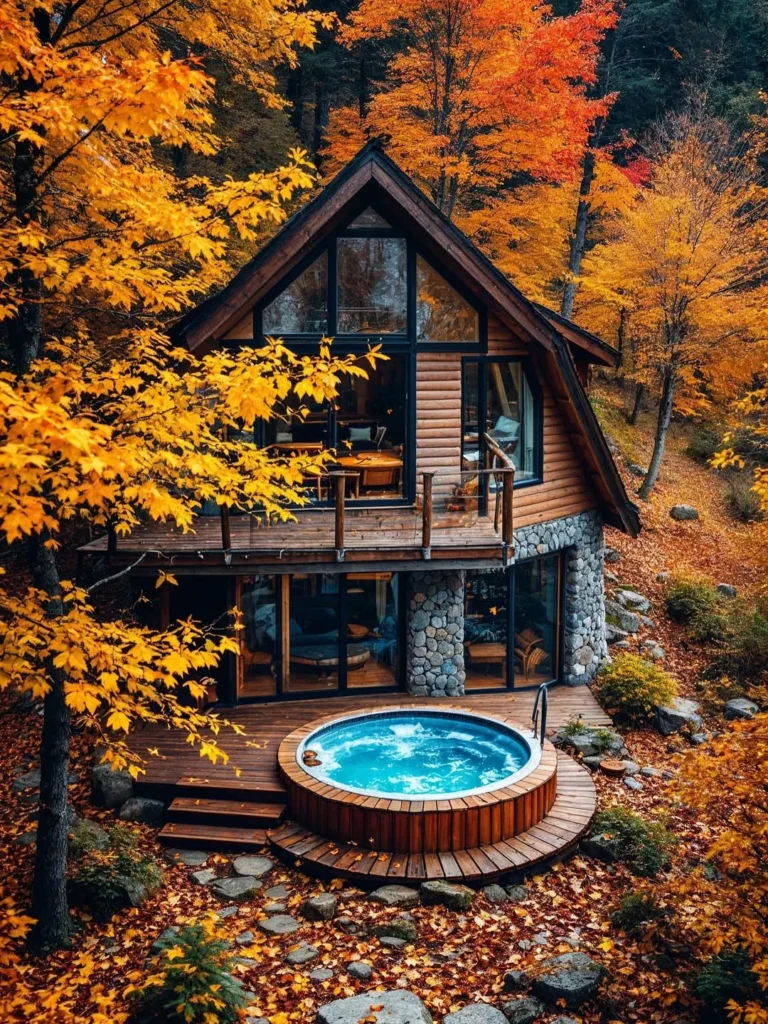 autumn scenes and cozy cabins