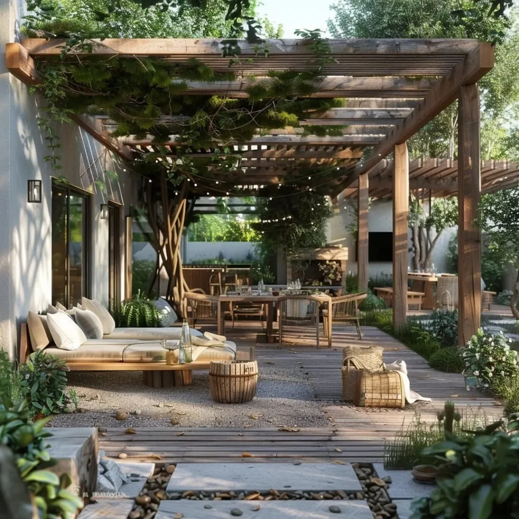 backyard patio veranda pergola garden