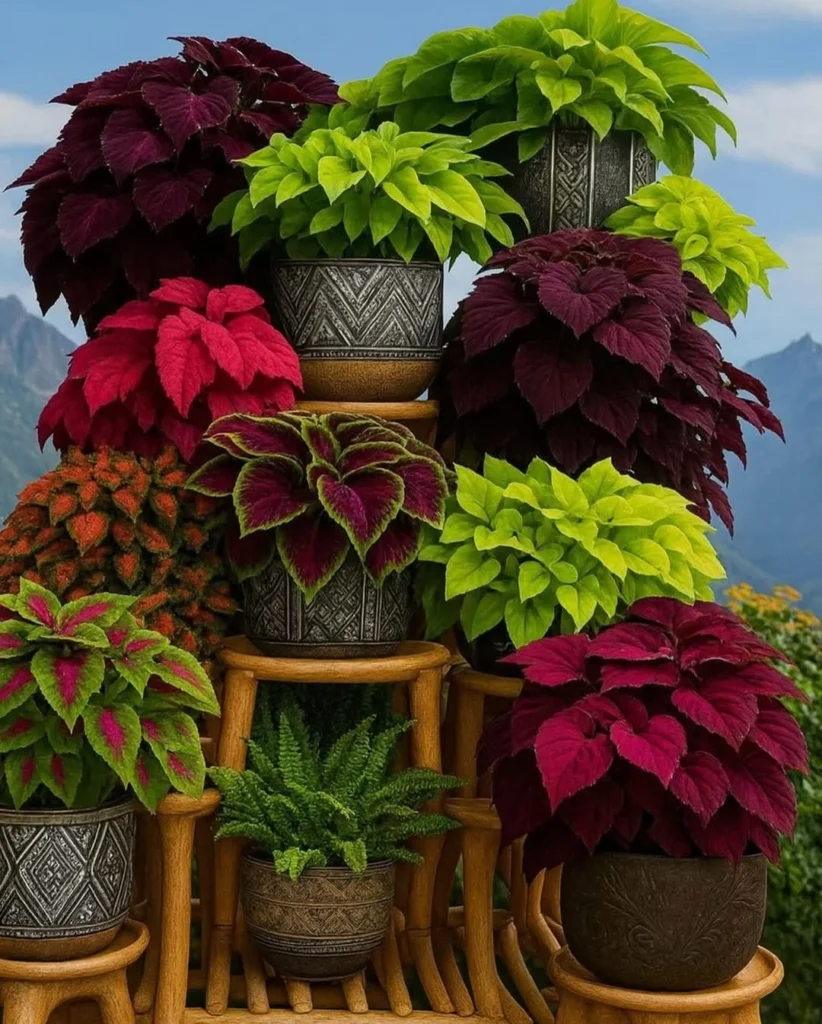 baskets tower coleus plant