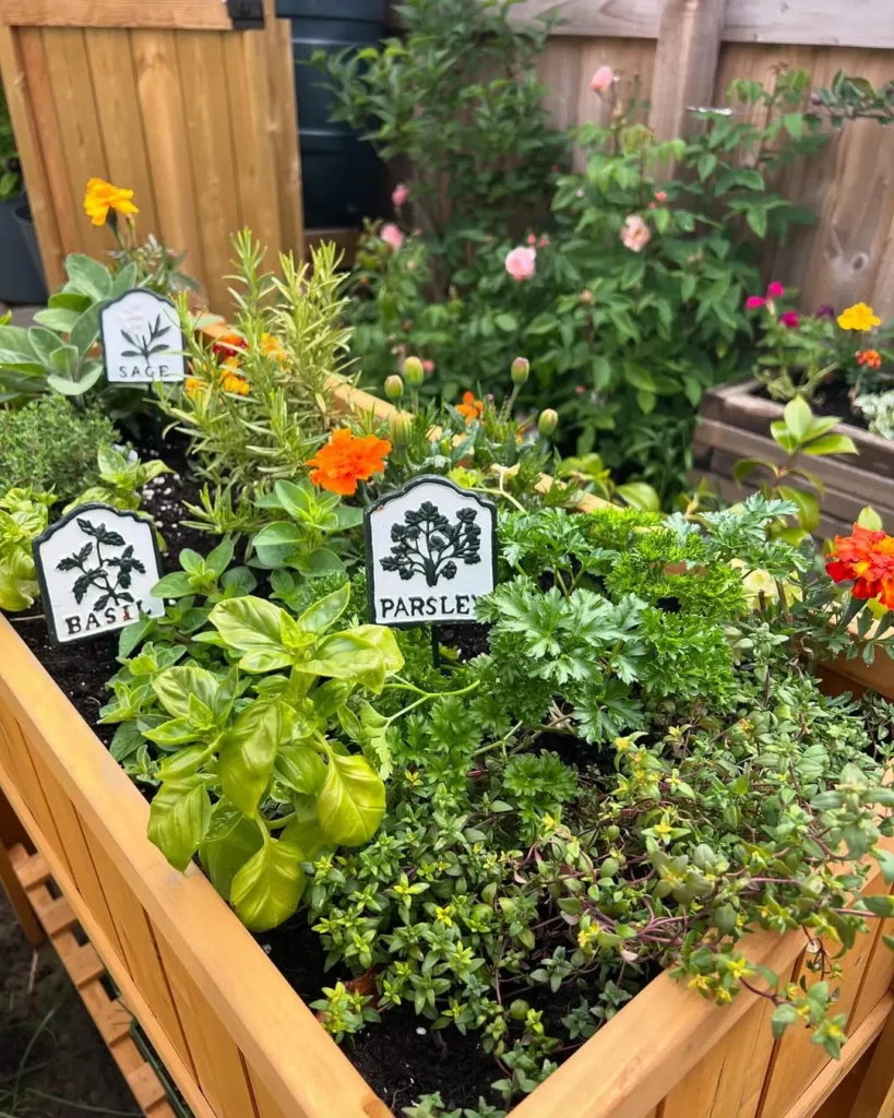 sage basil herb garden