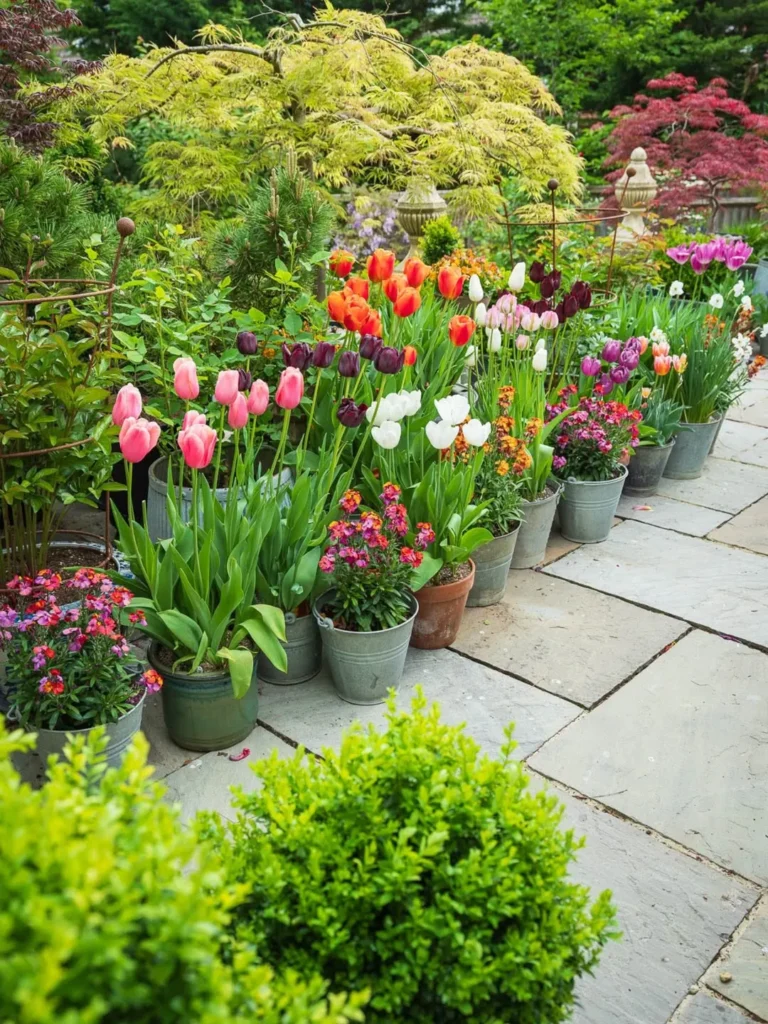 tulips container garden