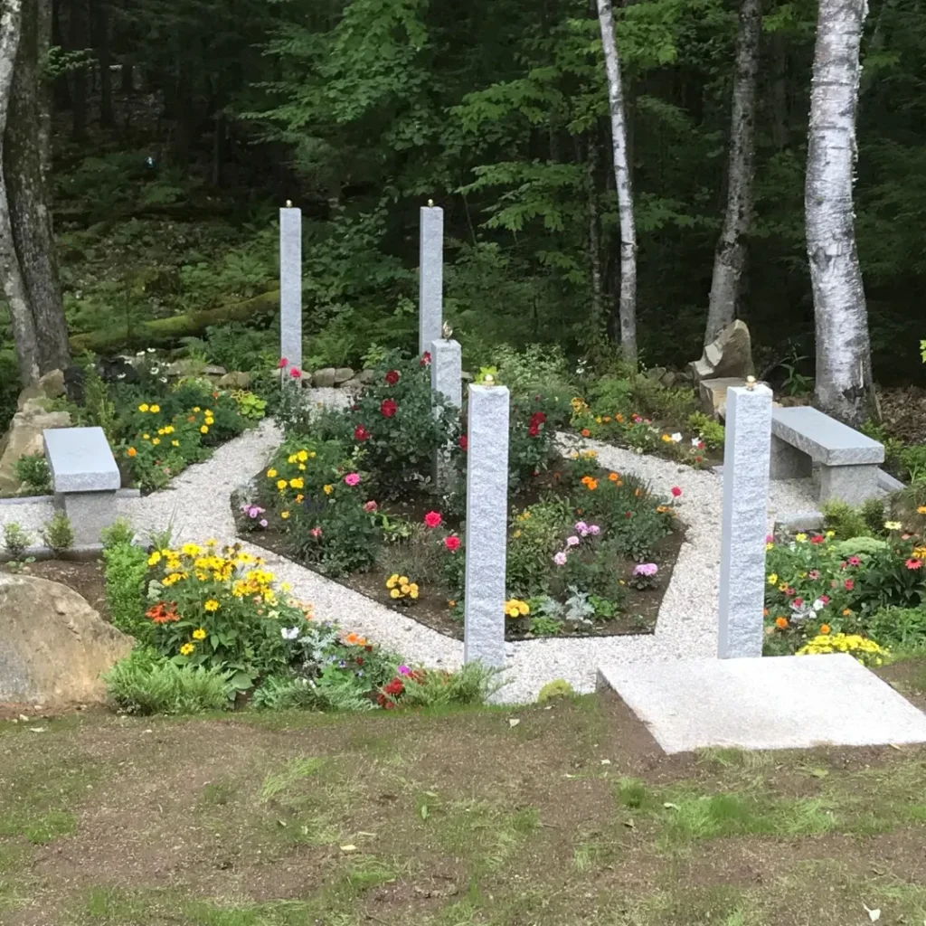 granite materials and flower garden