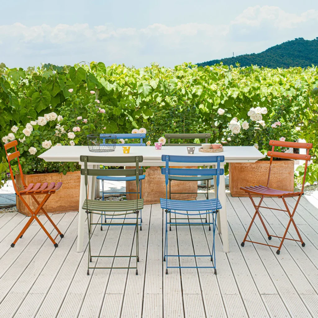 a range of colourful furniture to outdoor living