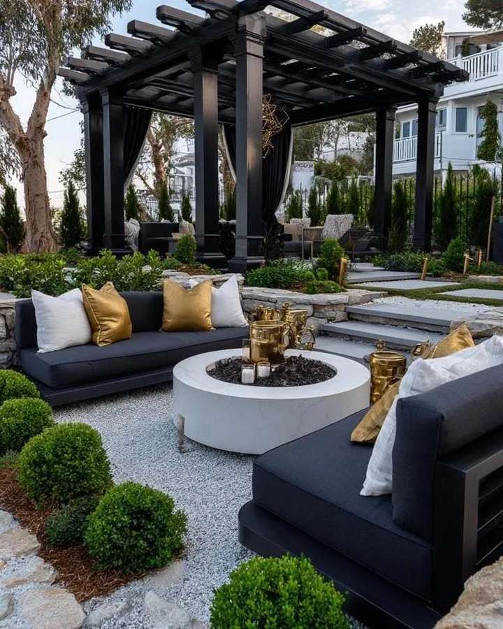 chic patio furniture, plant walls, and fire pits, these outside patio ideas