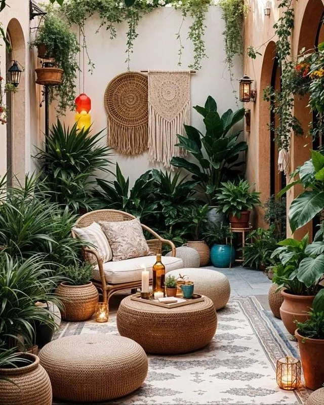 chic patio furniture, plant walls, these outside patio ideas