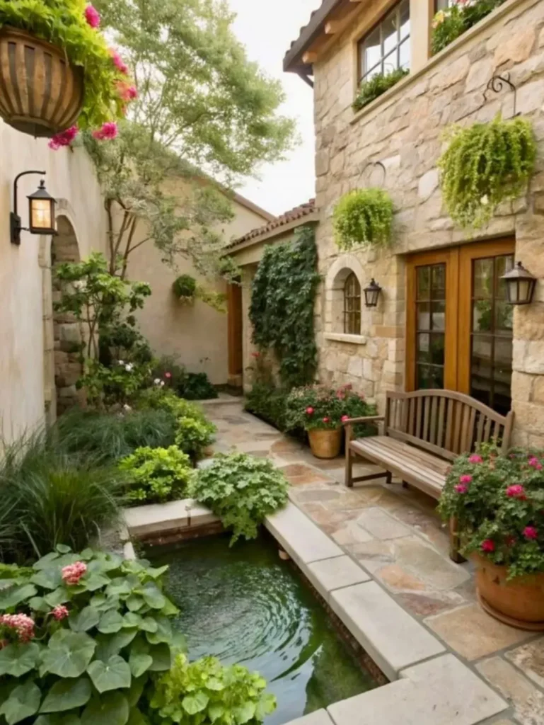 colorful and fragrant small garden patio area (1)