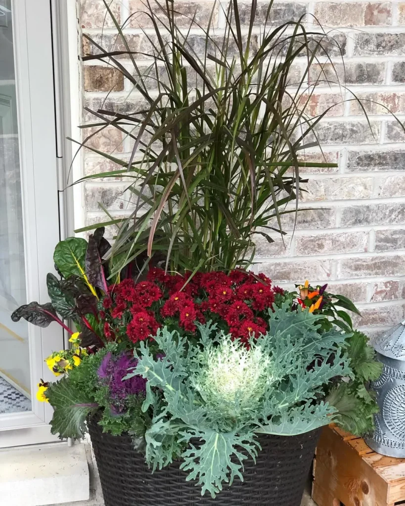 fall containers porch decor