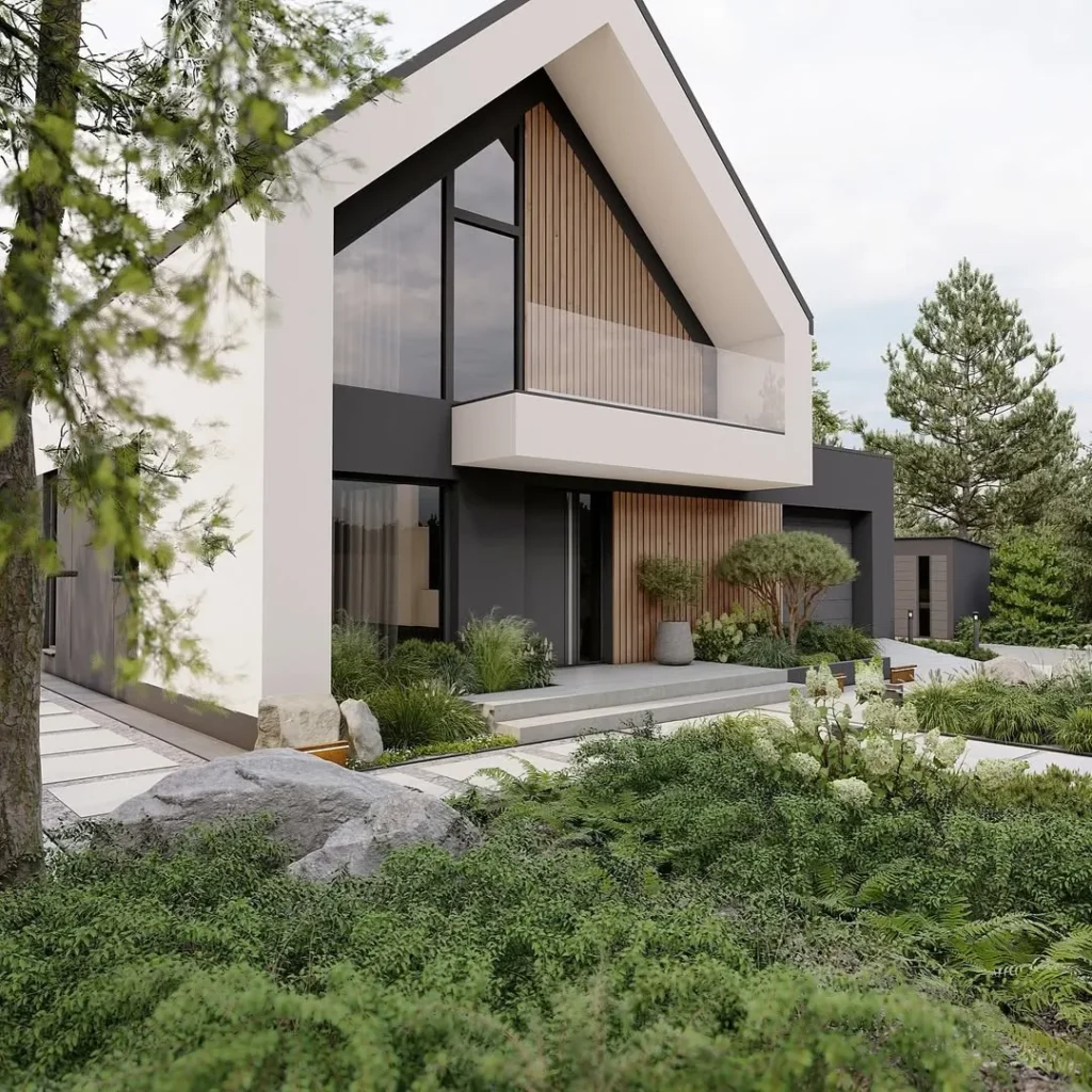 opening up to the garden lush and the lightness of front house