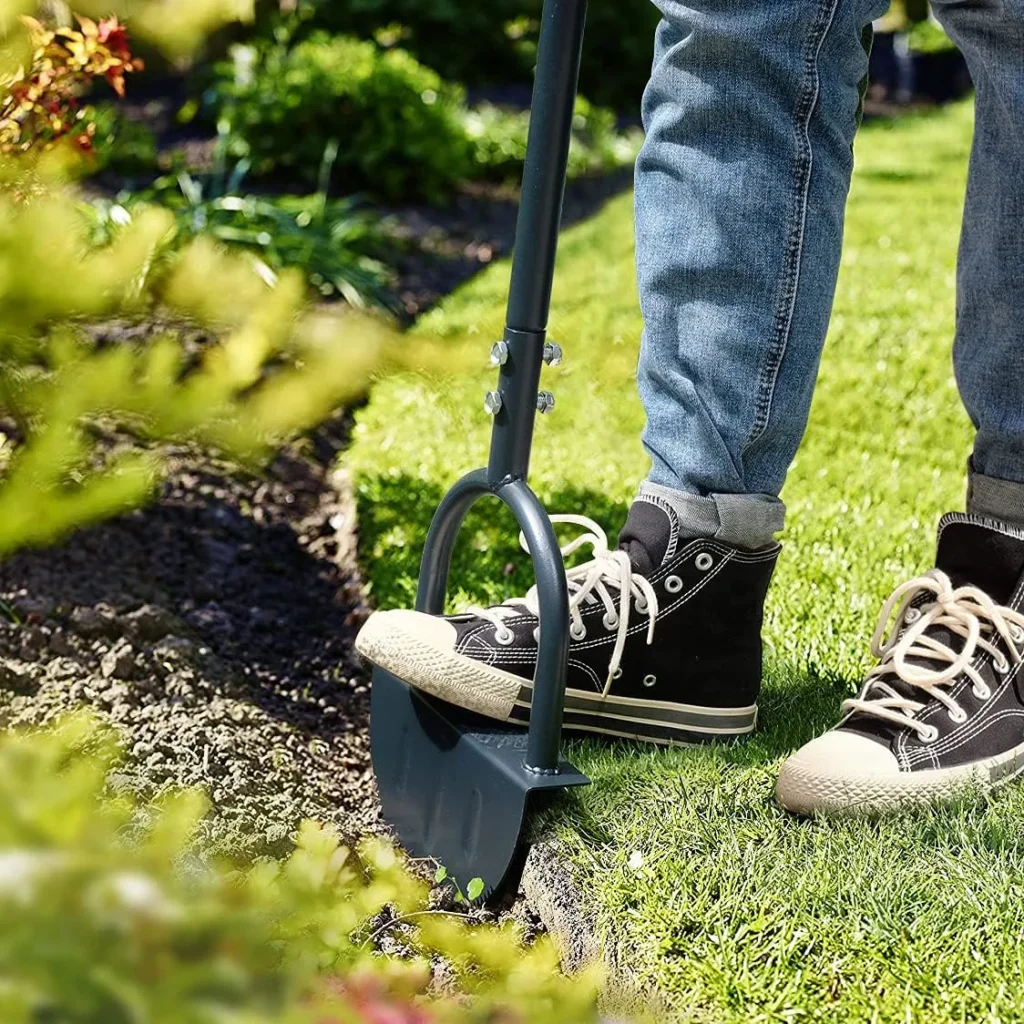 steel half moon edger for garden maintenance