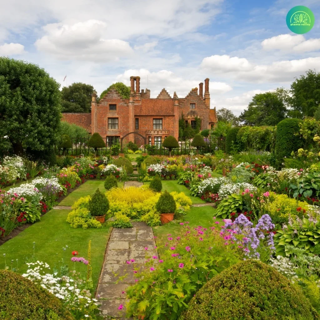 flower garden front of house