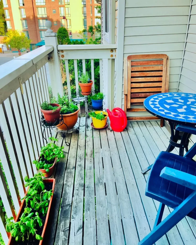balcony herb garden outdoor ideas for renters