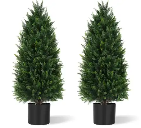tall faux tree potted plants