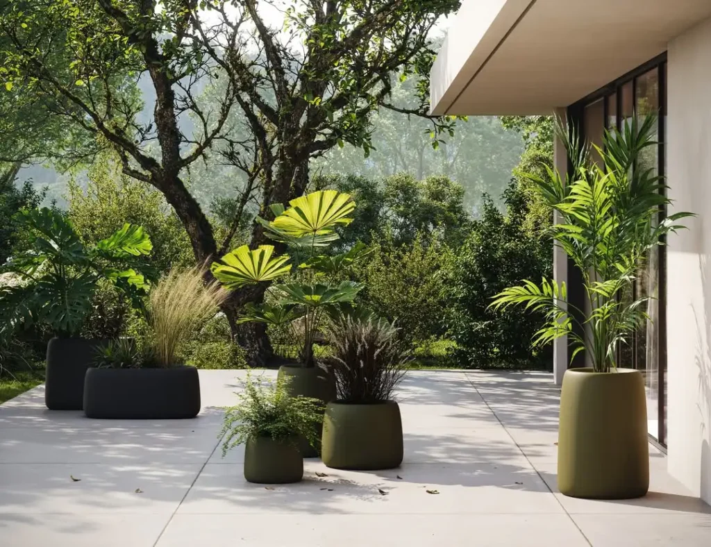 vibrant potted plants