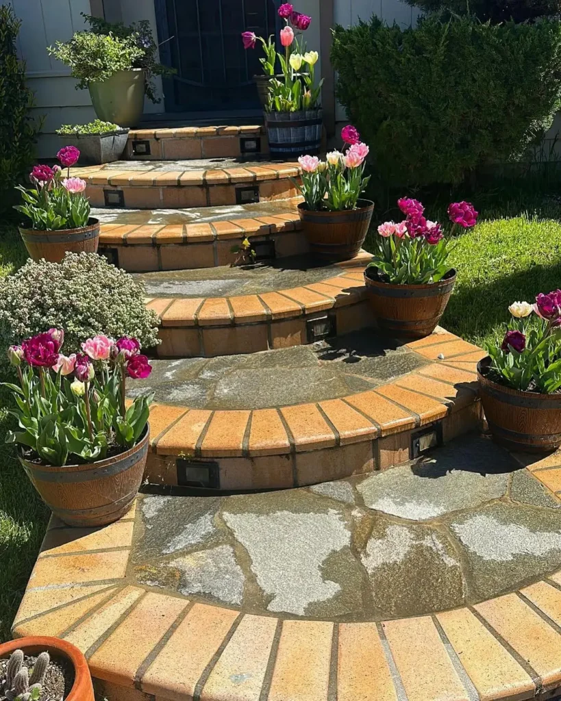 a greeting of tulips