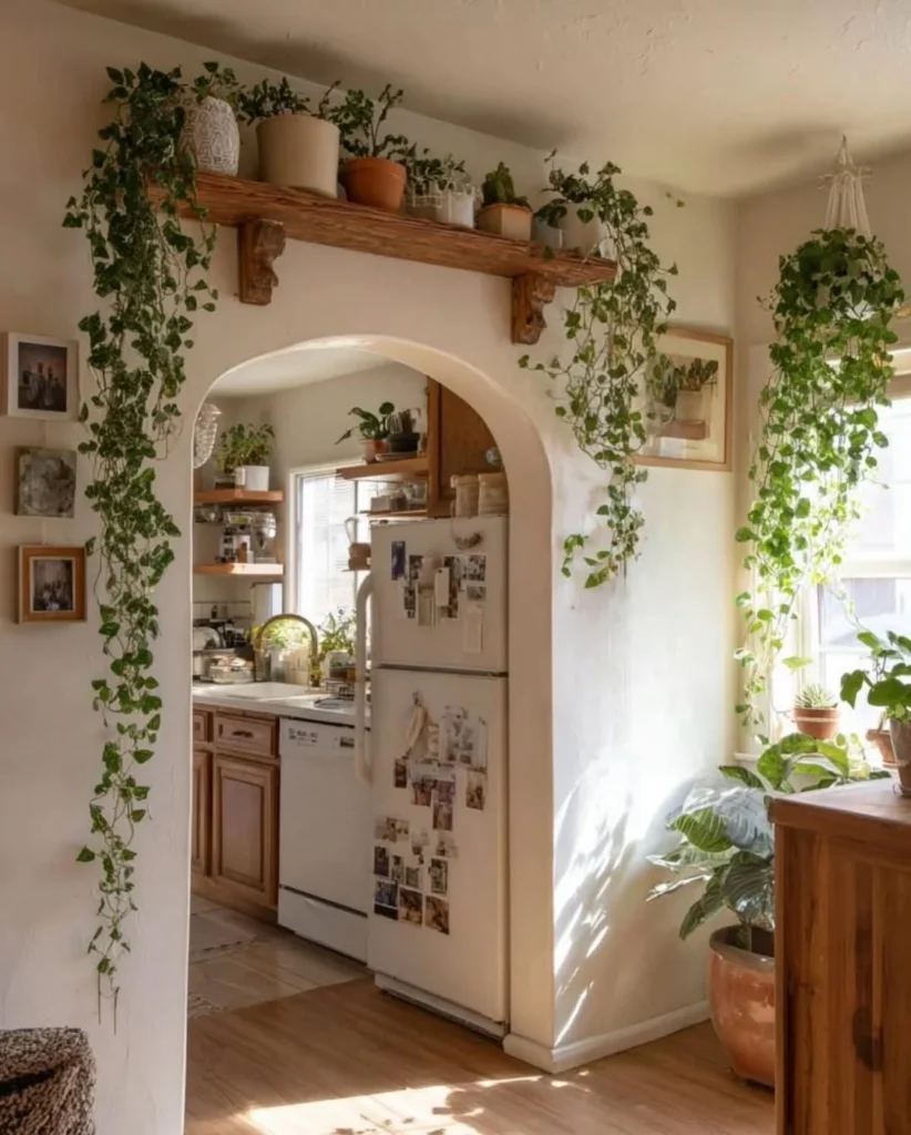 boho kitchen indoor garden