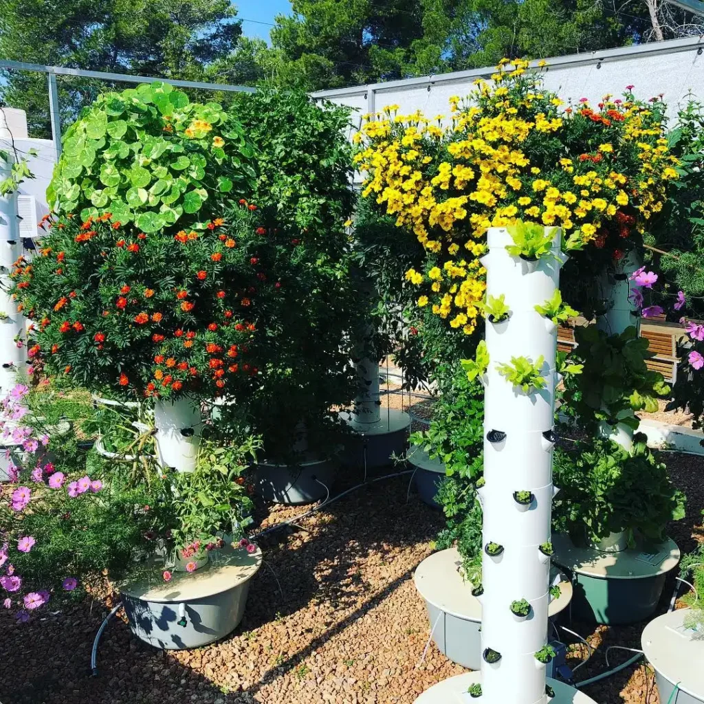 flower tower container garden design
