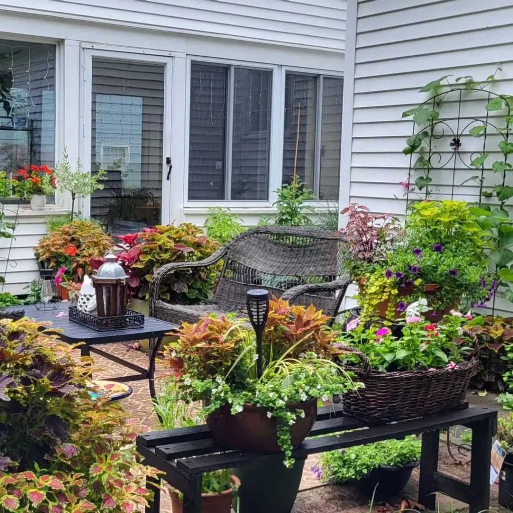 little corner patio garden