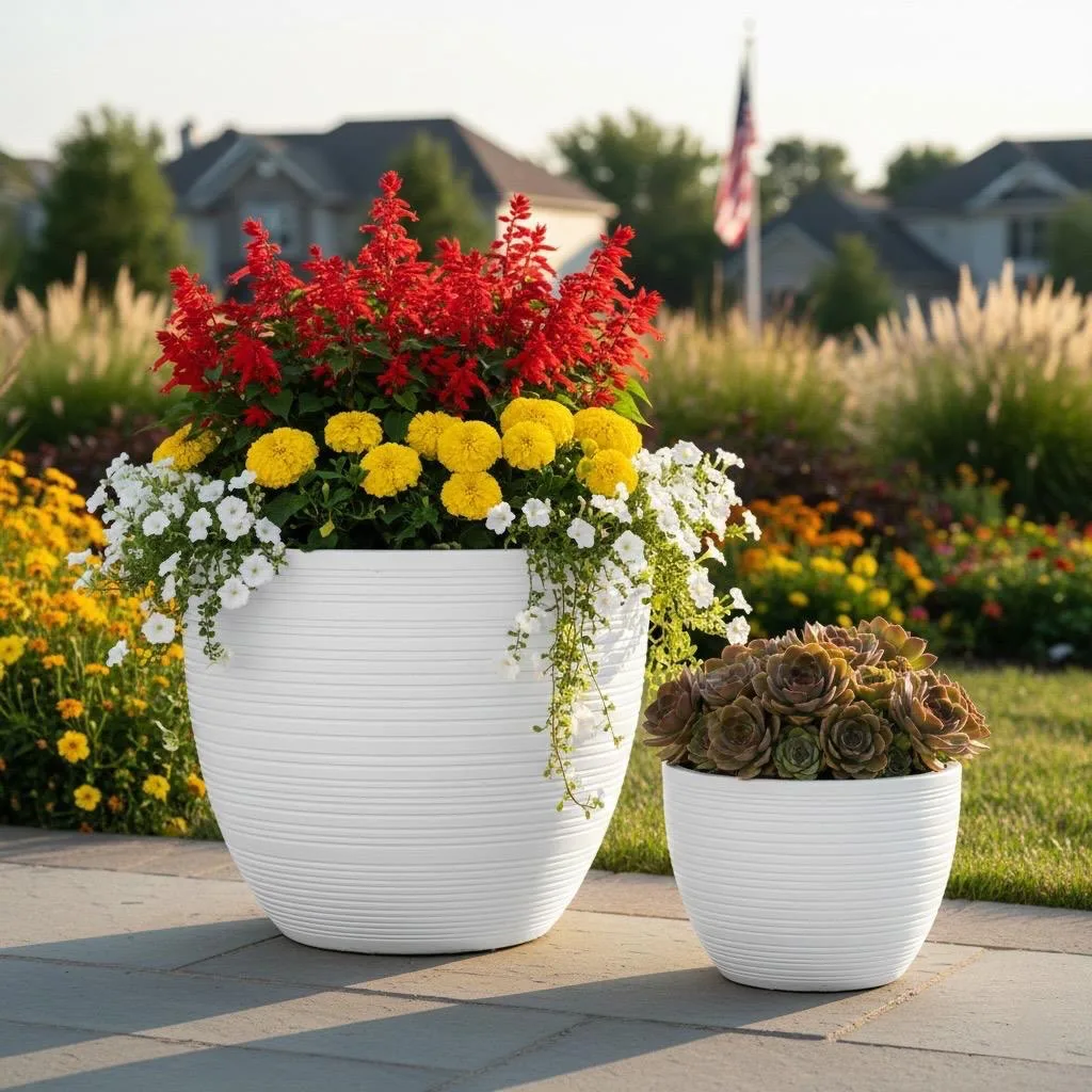 modern minimalist flower pot garden