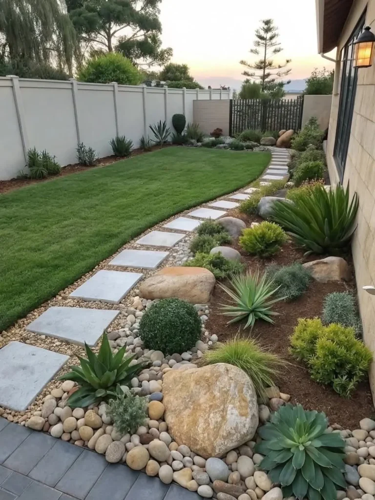 rock pathway garden