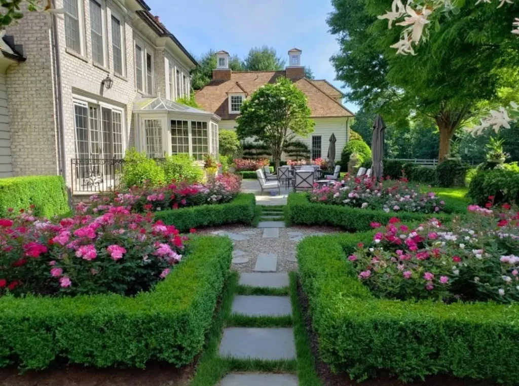 traditional patio garden ideas layout