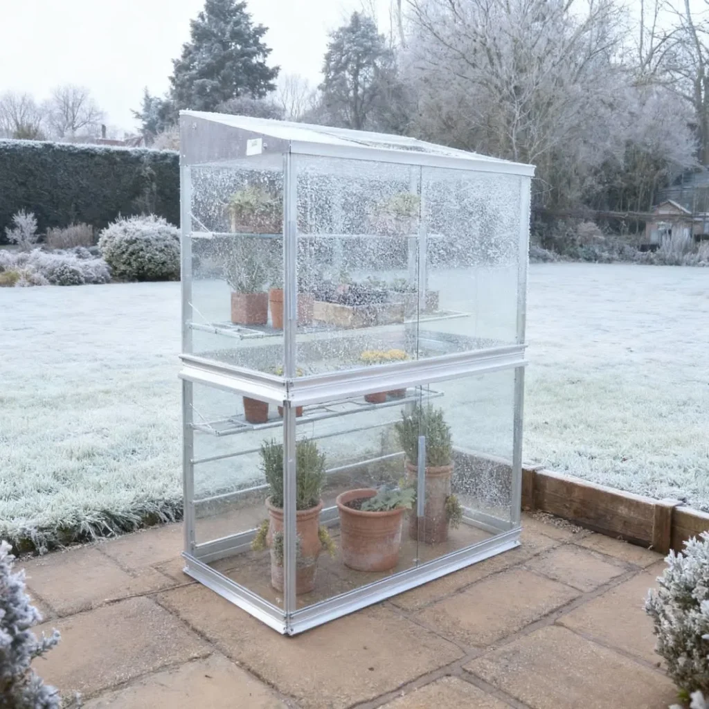aluminium and glass mini greenhouse