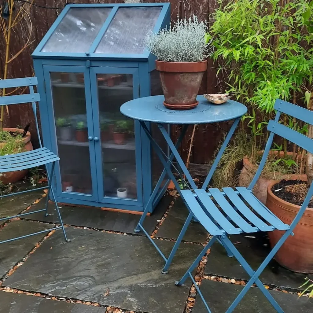 blue mini greenhouse