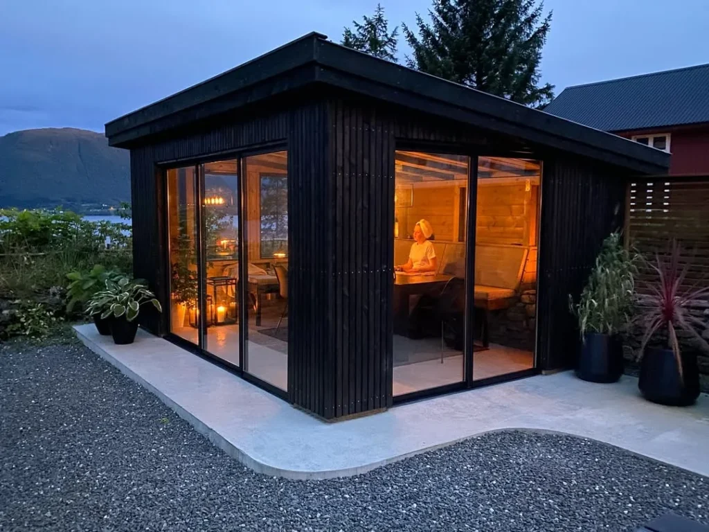 charred wood garden house