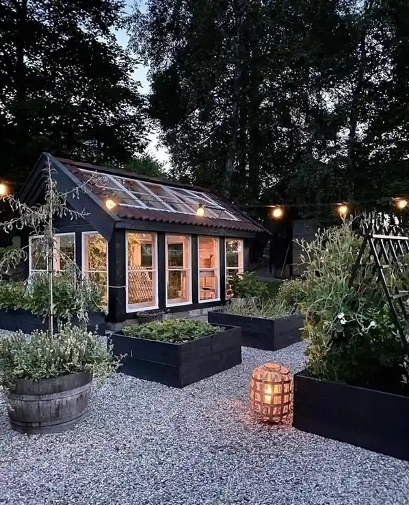 dusk theme house garden