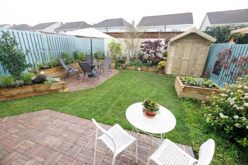 landscaped backyard garden