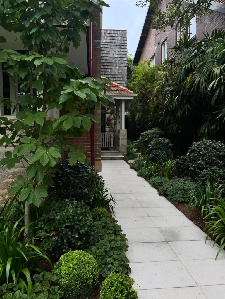 layered planting entrance