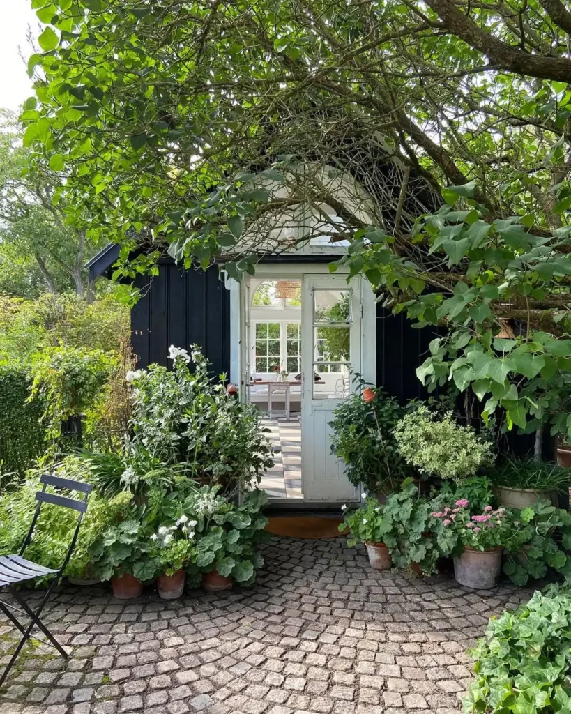 lush and potted garden house