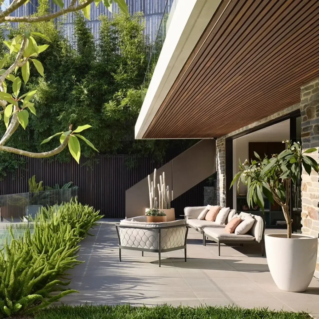 patio plants entrance