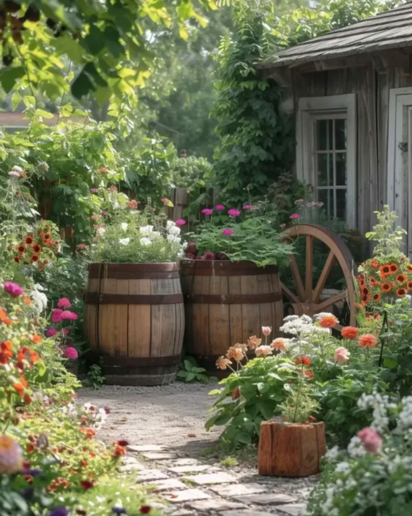 rustic garden corner