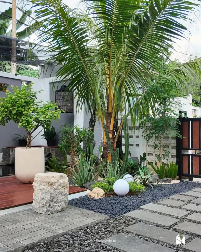 simple lush plants entrance