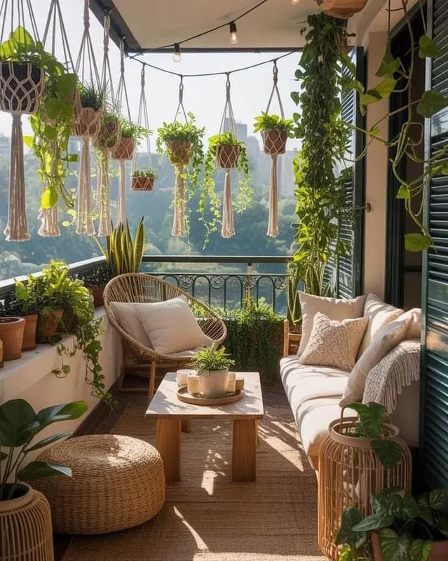stylish balcony outdoor plants