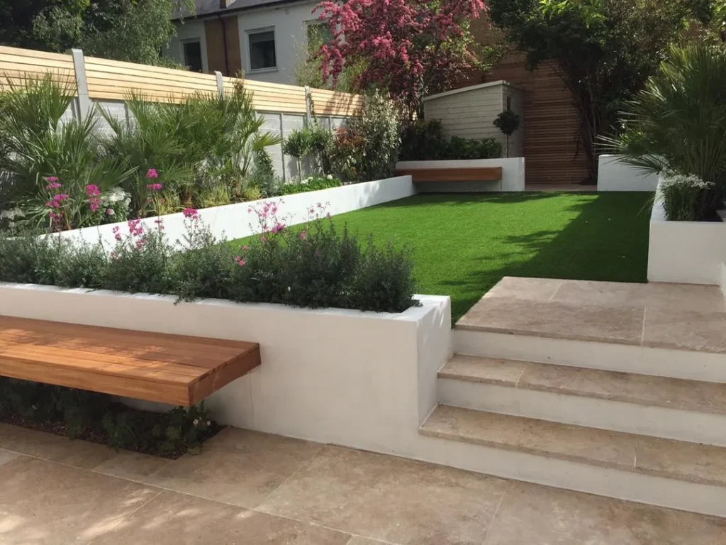 white rendered walls.