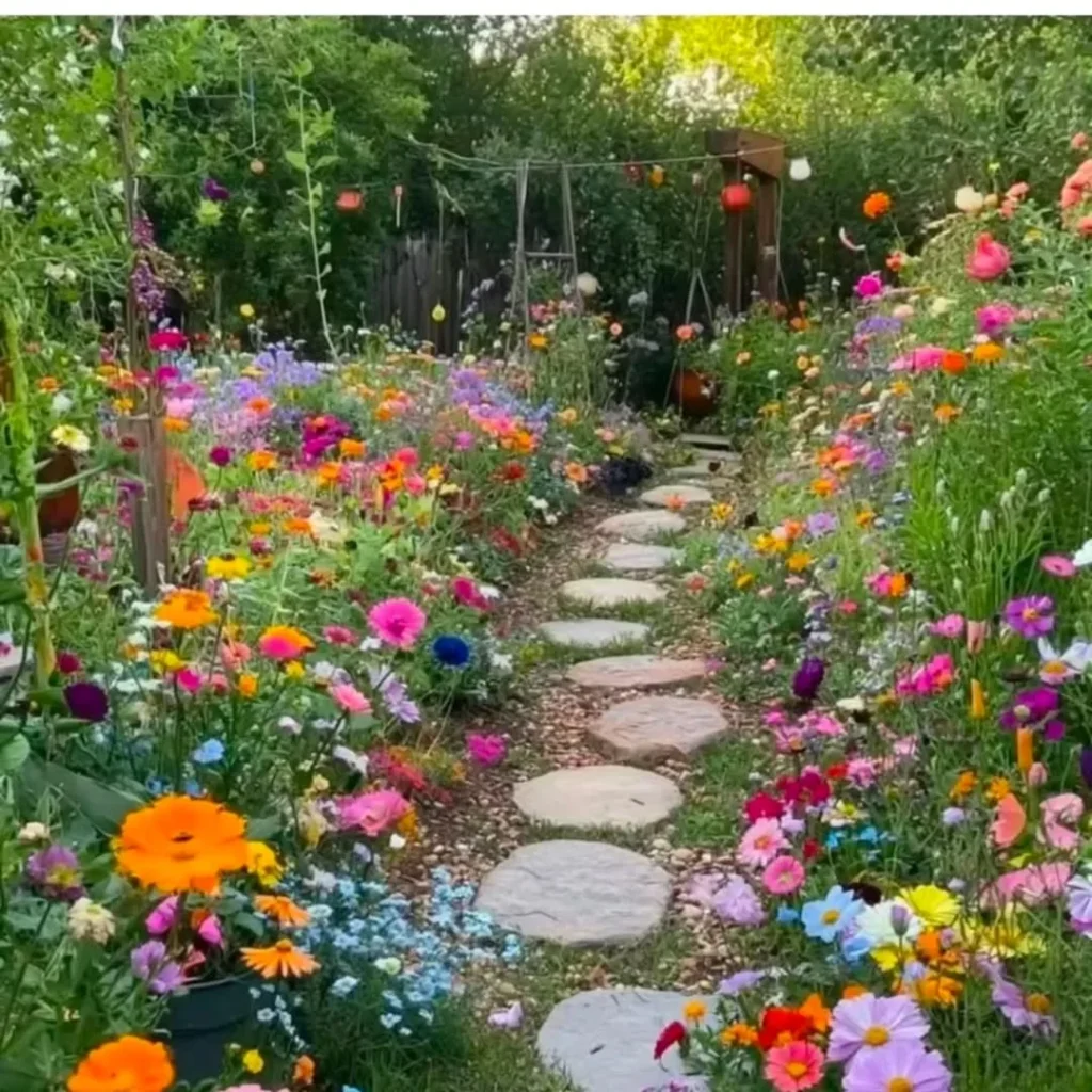 wildflower garden path