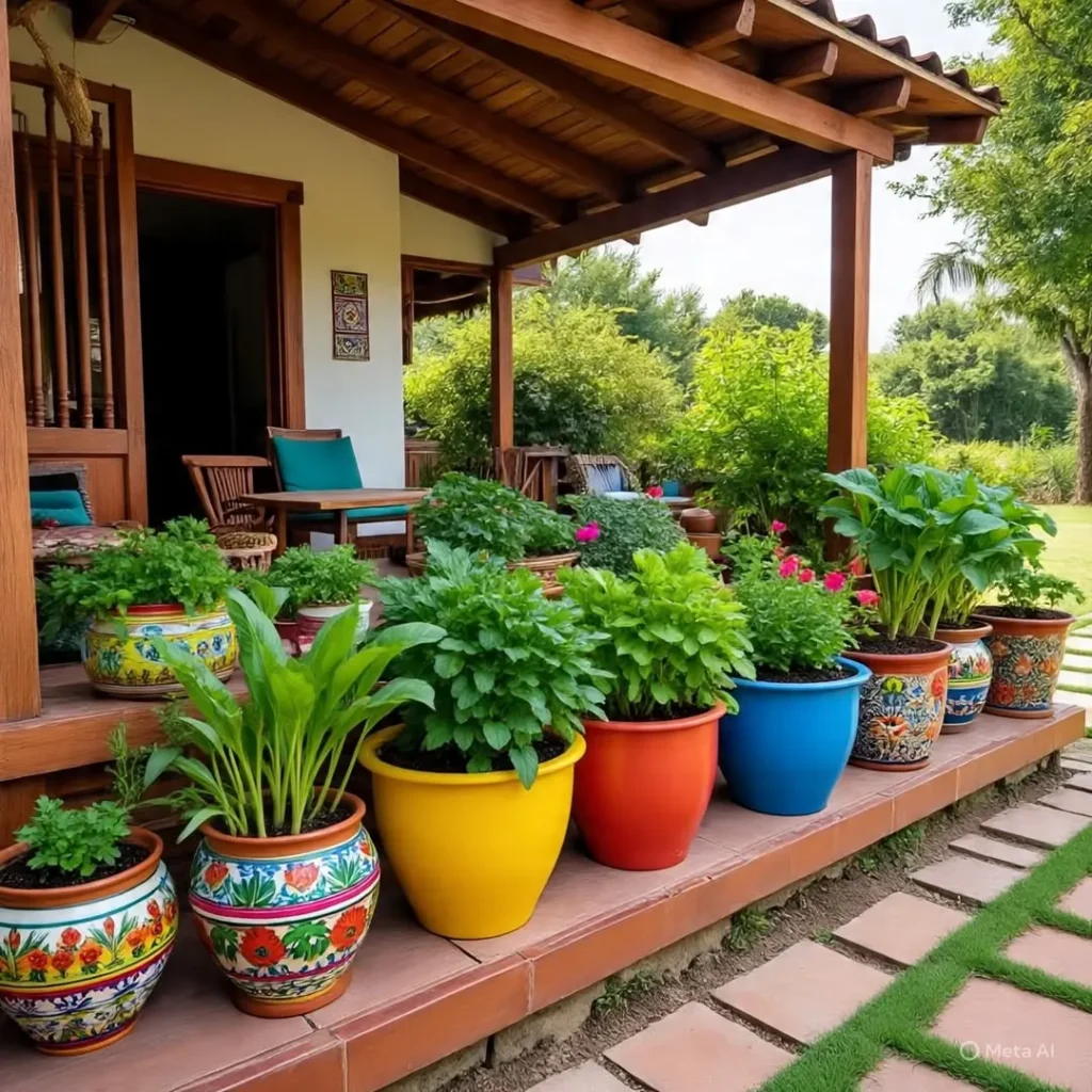 cottage patio garden containers