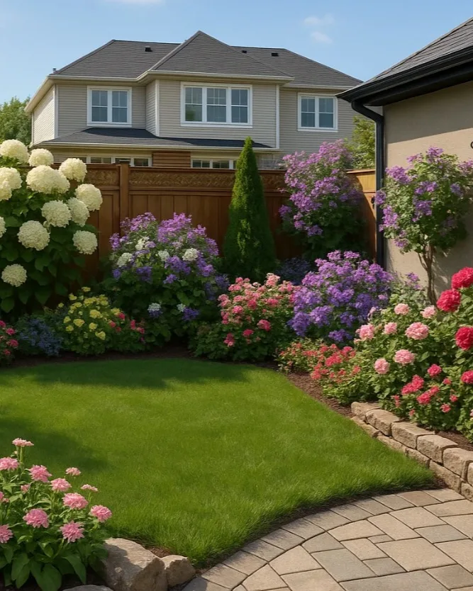 small garden ideas for paved patios