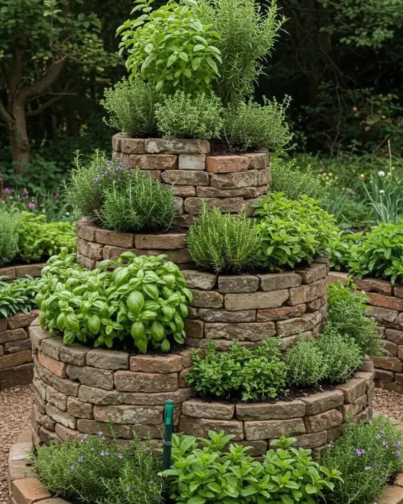 spiral tiered herb garden