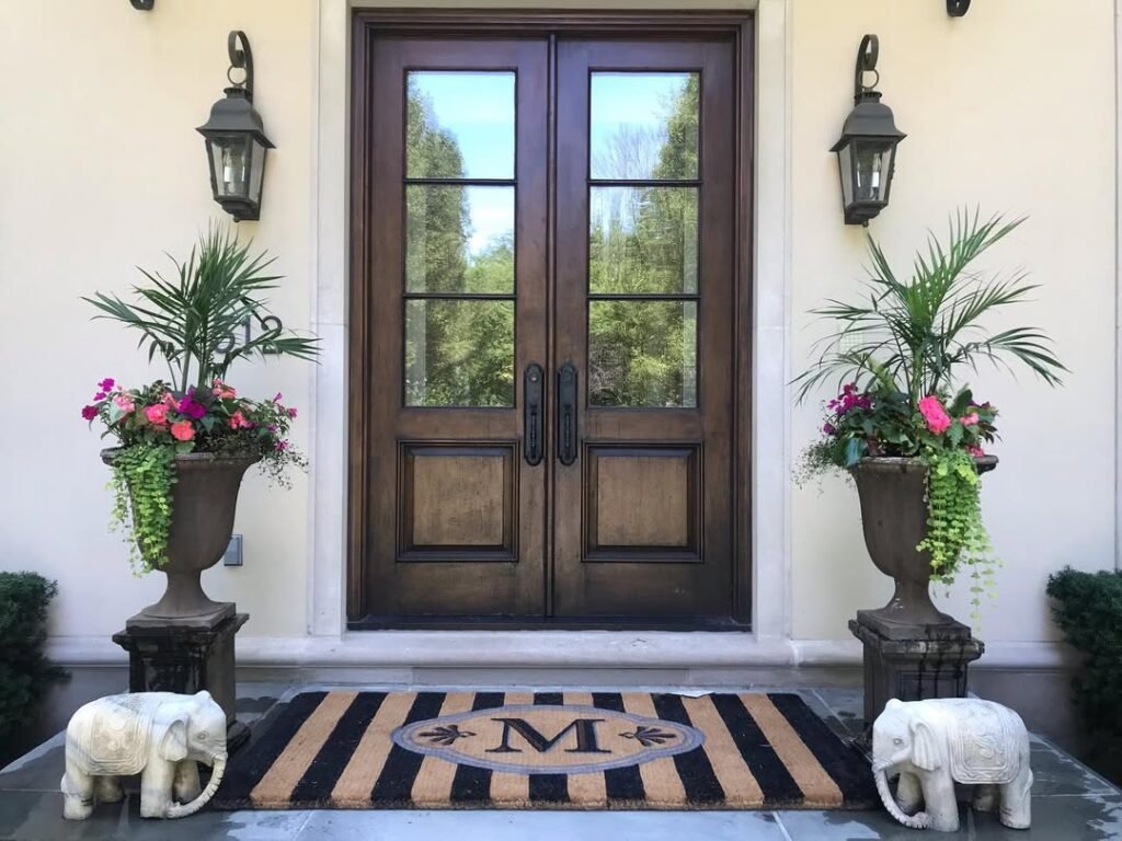 tall palms container garden