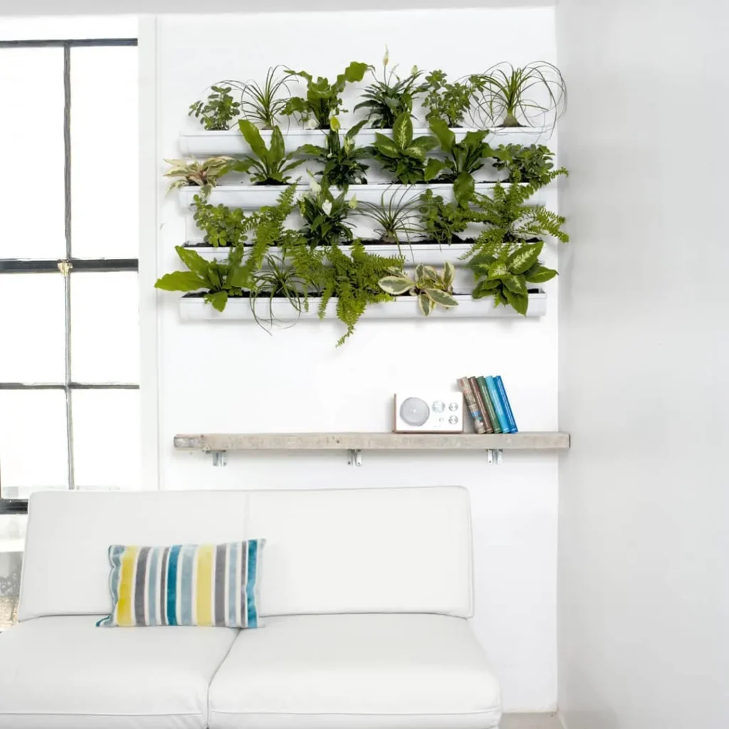 Indoor Wall Garden Ideas: Transform Your Walls into Living Art white wall planter